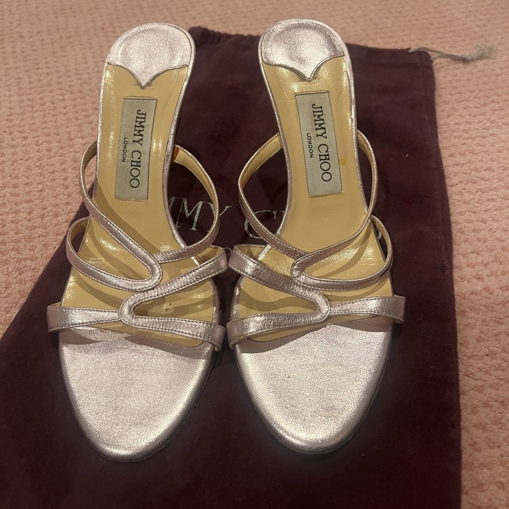 Size 36 purple Jimmy Choo sandals with rhinestone heel